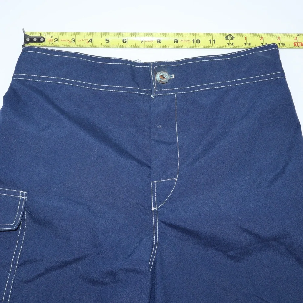 Vintage Catalina Men Navy Blue Board Shorts White Contrast Stitch Size‎ 34 USA